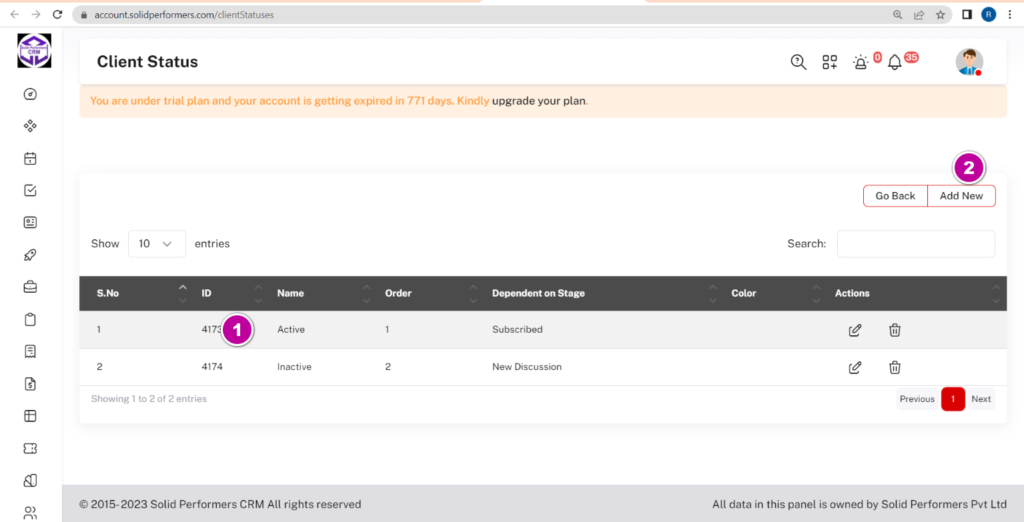 Snip Client Statuse Solid Performers Pvt Ltd Google Chrome