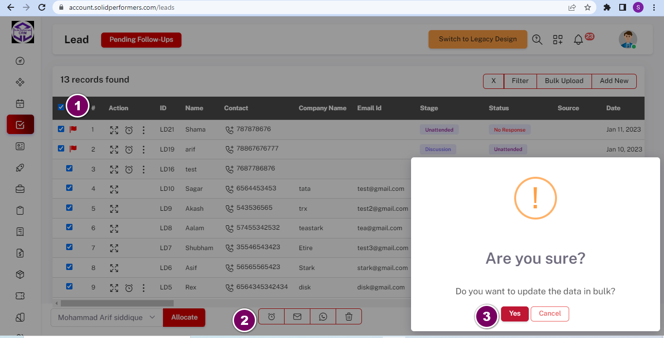 Want to update stage,status of leads in Bulk? – Best Lead Management ...